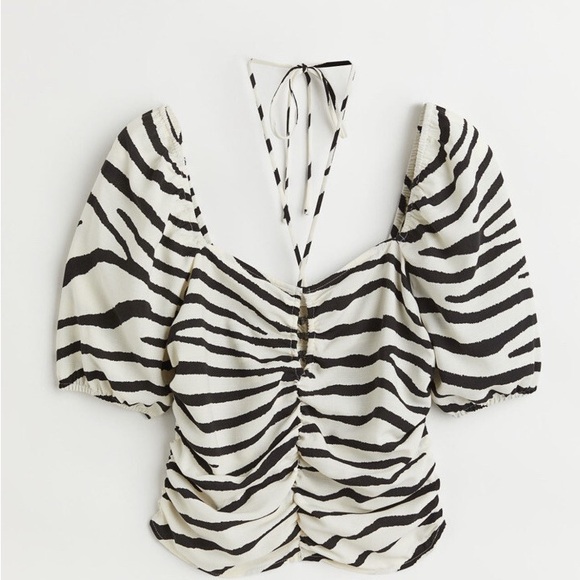 H&M Tops - H&M Zebra Print Cropped Blouse
